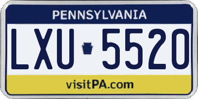 PA license plate LXU5520