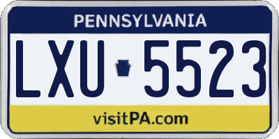 PA license plate LXU5523