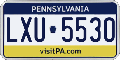 PA license plate LXU5530