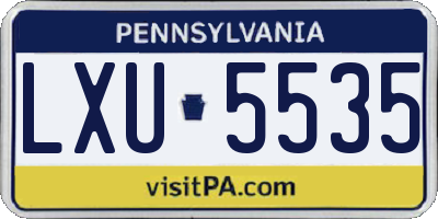 PA license plate LXU5535