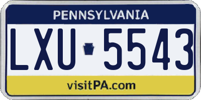 PA license plate LXU5543