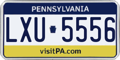 PA license plate LXU5556