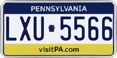 PA license plate LXU5566