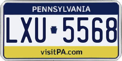PA license plate LXU5568