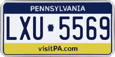 PA license plate LXU5569