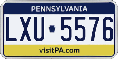 PA license plate LXU5576
