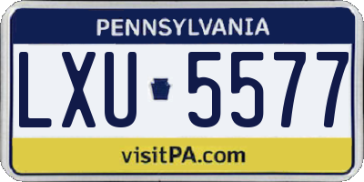 PA license plate LXU5577