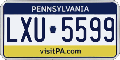 PA license plate LXU5599