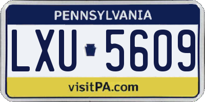 PA license plate LXU5609