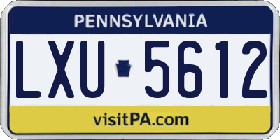 PA license plate LXU5612