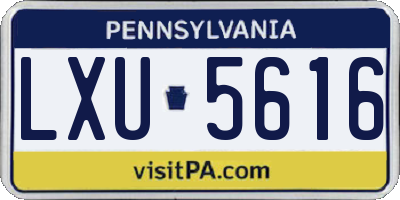 PA license plate LXU5616