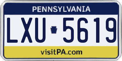 PA license plate LXU5619
