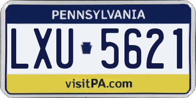 PA license plate LXU5621