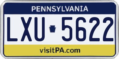 PA license plate LXU5622