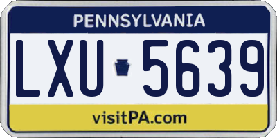 PA license plate LXU5639