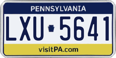 PA license plate LXU5641