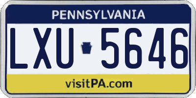 PA license plate LXU5646