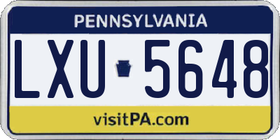 PA license plate LXU5648