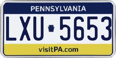 PA license plate LXU5653