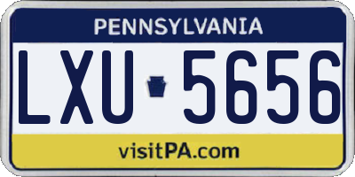 PA license plate LXU5656