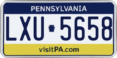 PA license plate LXU5658
