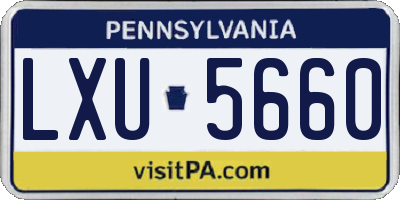 PA license plate LXU5660