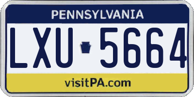 PA license plate LXU5664