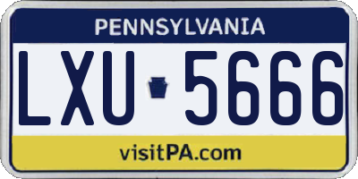 PA license plate LXU5666