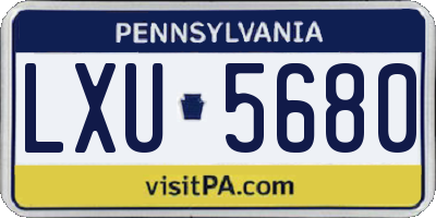 PA license plate LXU5680