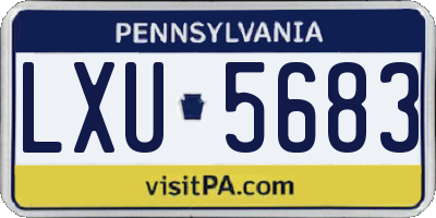 PA license plate LXU5683