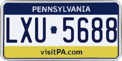 PA license plate LXU5688