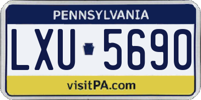 PA license plate LXU5690