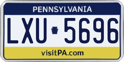 PA license plate LXU5696