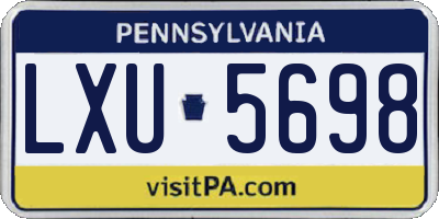 PA license plate LXU5698