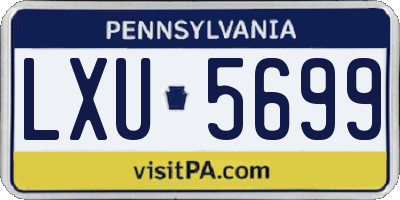 PA license plate LXU5699