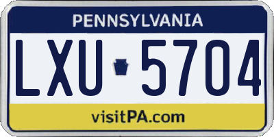 PA license plate LXU5704