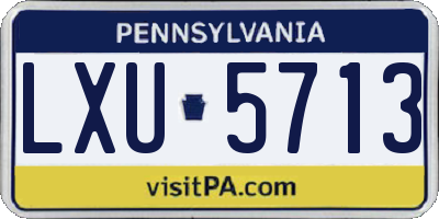 PA license plate LXU5713
