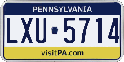 PA license plate LXU5714