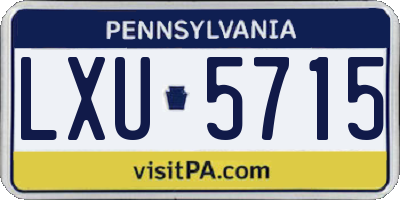 PA license plate LXU5715