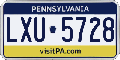 PA license plate LXU5728