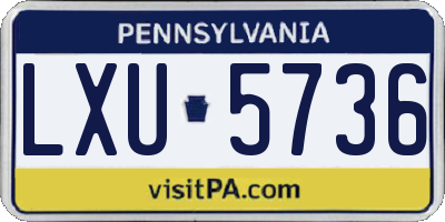 PA license plate LXU5736