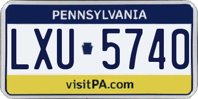PA license plate LXU5740