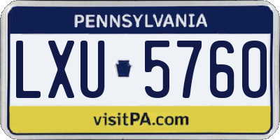PA license plate LXU5760