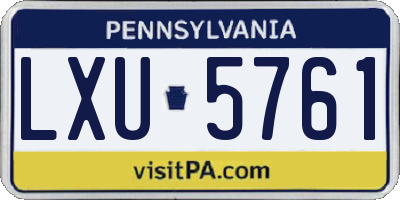 PA license plate LXU5761