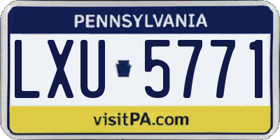 PA license plate LXU5771