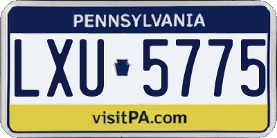 PA license plate LXU5775
