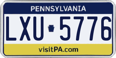 PA license plate LXU5776