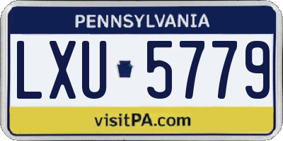 PA license plate LXU5779