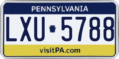 PA license plate LXU5788