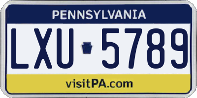 PA license plate LXU5789